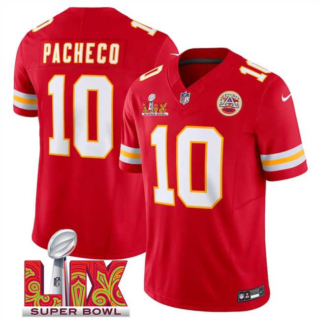 Men & Women & Youth Kansas City Chiefs #10 Isiah Pacheco Red 2025 Super Bowl LIX Patch F.U.S.E. Vapor Limited Stitched Jersey,We sell and wholesale Men & Women & Youth Kansas City Chiefs #10 Isiah Pacheco Red 2025 Super Bowl LIX Patch F.U.S.E. Vapor Limited Stitched Jersey on line form chian!